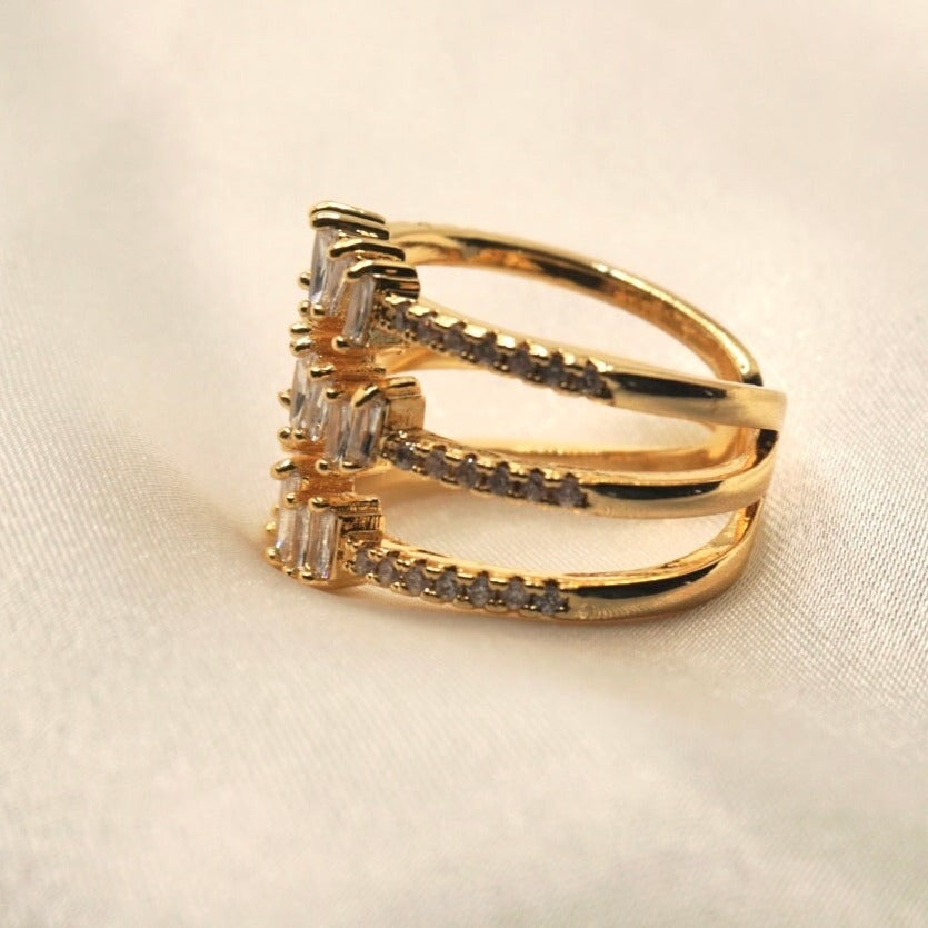 3 Stacks Gold Ring